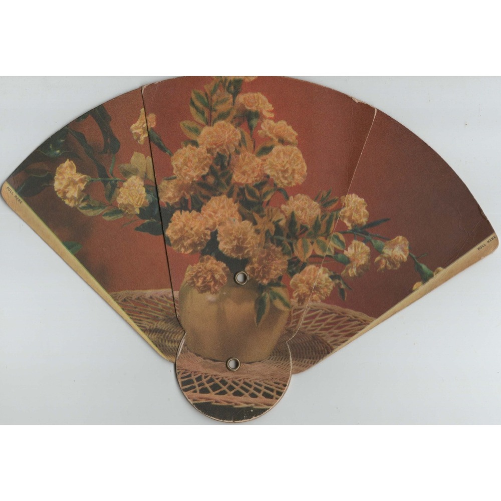 Vintage 1958 Illinois Republican State Central Committee Folding Floral Fan - Picture 3 of 4